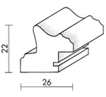 Holzrahmenprofil M21 26mm breit 22mm hoch