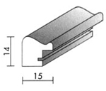 Holzrahmenprofil M22 15mm breit 14mm hoch