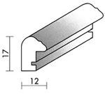 Holzrahmenprofil M23 12mm breit 17mm hoch