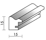 Holzrahmenprofil M25 15mm breit 15mm hoch