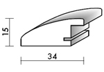 Holzrahmenprofil M29 34mm breit 15mm hoch