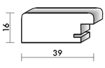 Holzrahmenprofil M37 39mm breit 16mm hoch