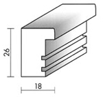 Holzrahmenprofil M58 18mm breit 26mm hoch