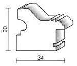 Holzrahmenprofil M75 34mm breit 30mm hoch