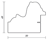 Holzrahmenprofil M80 59mm breit 49mm hoch