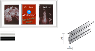Galerierahmen Aluminium M11 25x50 PP4 3x 13x18